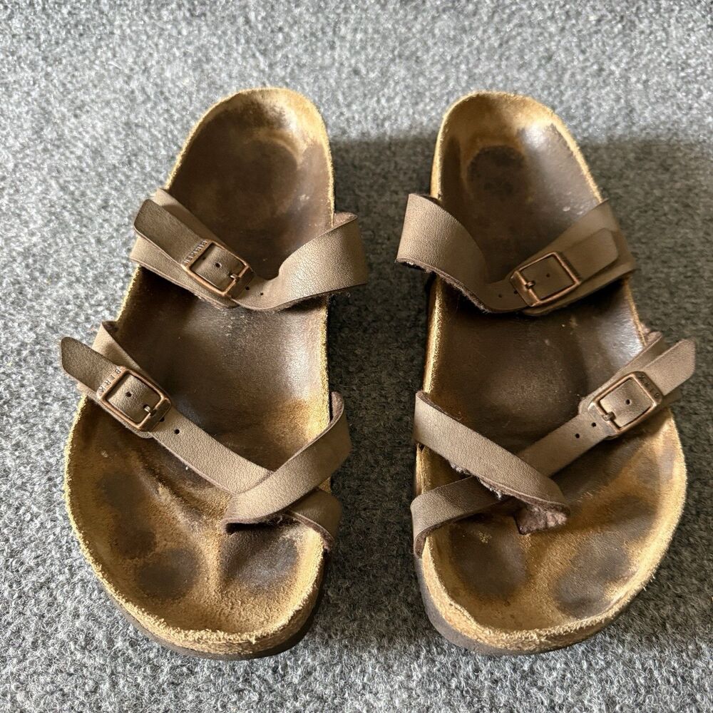 Birkenstock Mayari toe-loop sandalsLeather Buckle Adjustable Strap Slip-On US 7